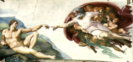 Creazione di Adamo (volta della Cappella Sistina), di Michelangelo